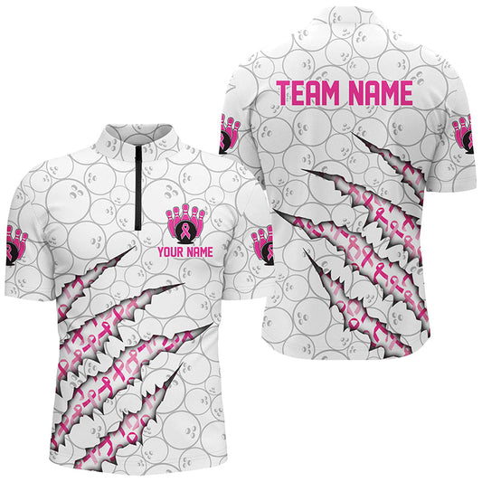 Individuell gestaltete rosa Bowling-Hemden für Damen, Bewusstsein für Brustkrebs, Team-Jersey IPHW7046