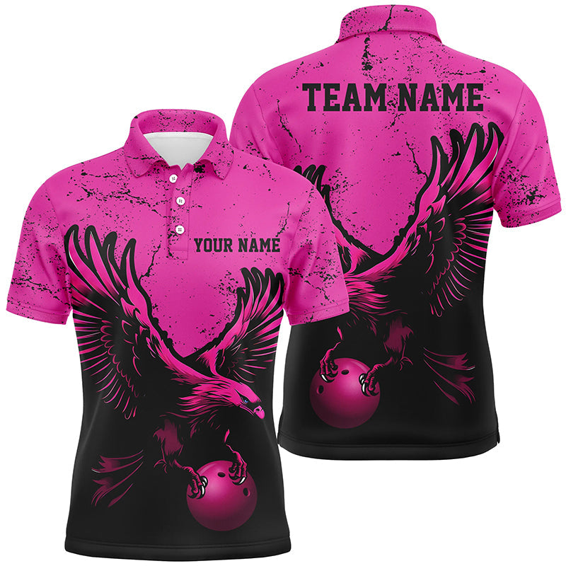 Individuelle pinke Adler-Bowlingteam-Hemden für Herren, Grunge-Vintage-Bowlingteam-Trikots Outfits IPHW5847