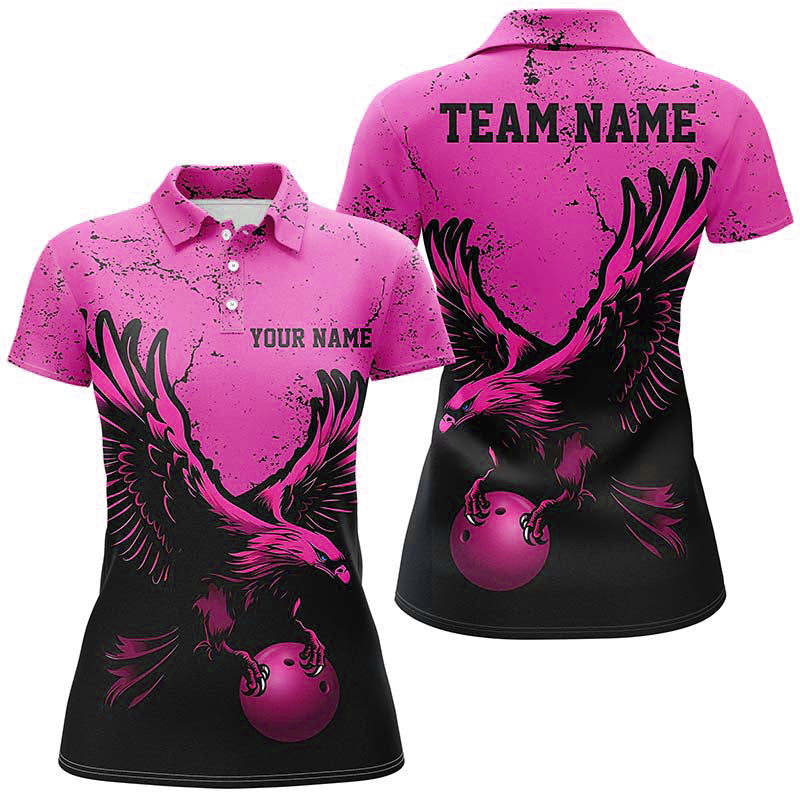 Individuelle pinke Adler-Bowlingteam-Hemden für Herren, Grunge-Vintage-Bowlingteam-Trikots Outfits IPHW5847