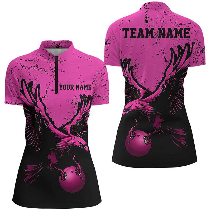 Individuelle pinke Adler-Bowlingteam-Hemden für Herren, Grunge-Vintage-Bowlingteam-Trikots Outfits IPHW5847