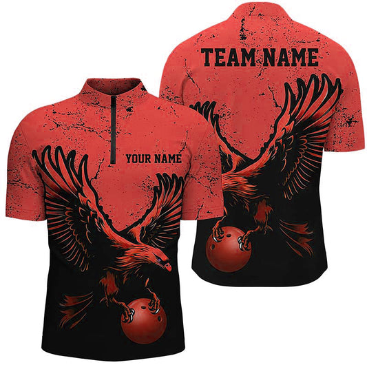 Individuelle rote Adler-Bowlingteam-Hemden für Herren, Grunge-Vintage-Bowlingteam-Trikots Outfits IPHW5848