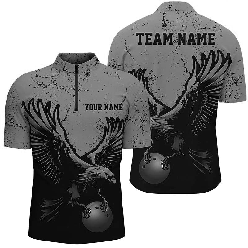 Individuelle graue Adler-Bowlingteam-Hemden für Herren, Grunge-Vintage-Bowlingteam-Trikots Outfits IPHW5849