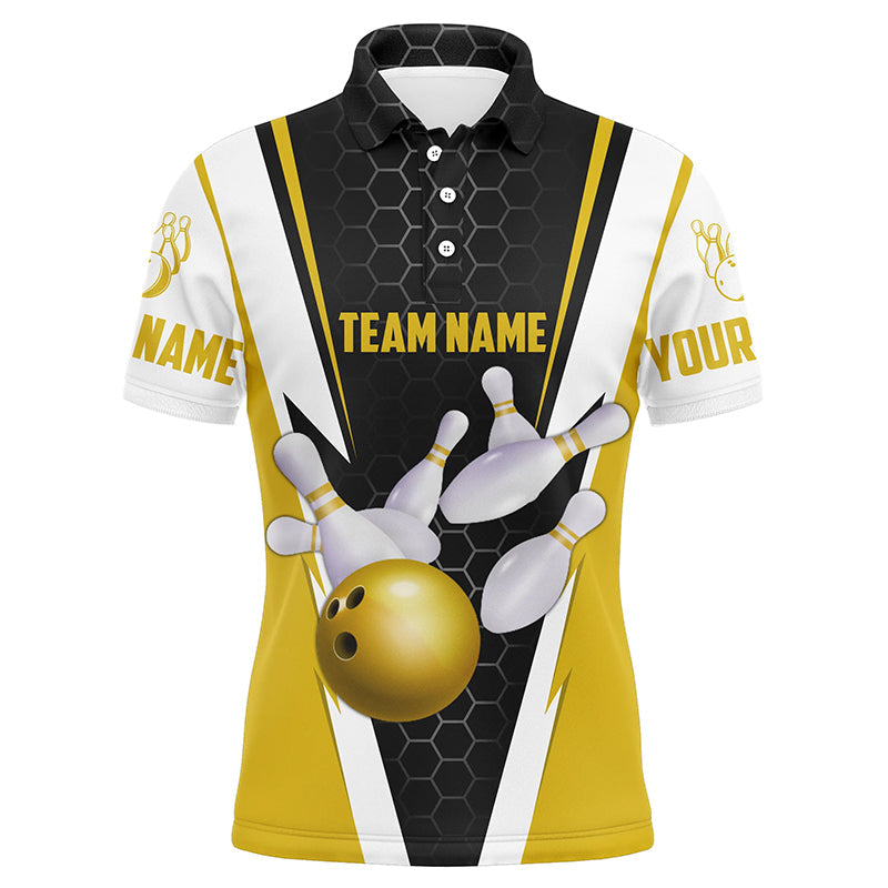 Bowlinghemden für Herren, individueller Name und Teamname, Strike Bowlingkugel und Pins, Team-Bowlinghemden IPHW4947