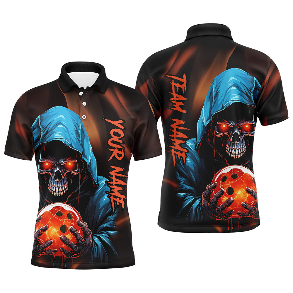 Grim Reaper Bowling, individuelle Herren-Bowling-Polohemden, Schädel-Bowlingteam-Trikots, Bowler-Outfit IPHW5339