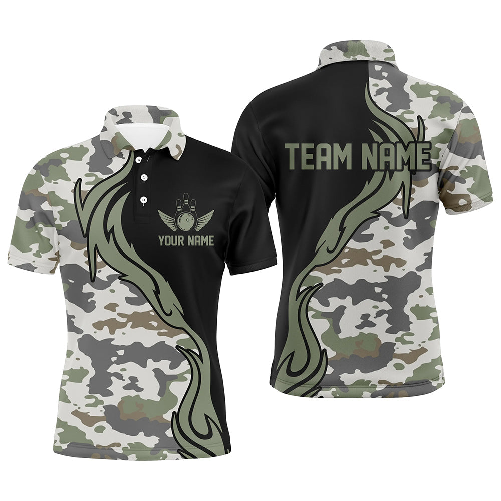 Personalisierte Camo-Bowlinghemden für Herren, individuelle Bowlingteam-Trikots, Bowler-Outfits IPHW5519