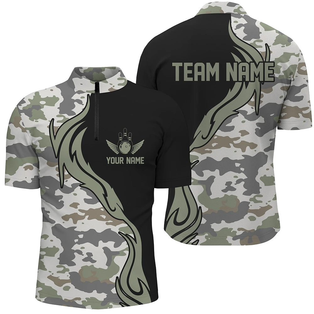 Personalisierte Camo-Bowlinghemden für Herren, individuelle Bowlingteam-Trikots, Bowler-Outfits IPHW5519