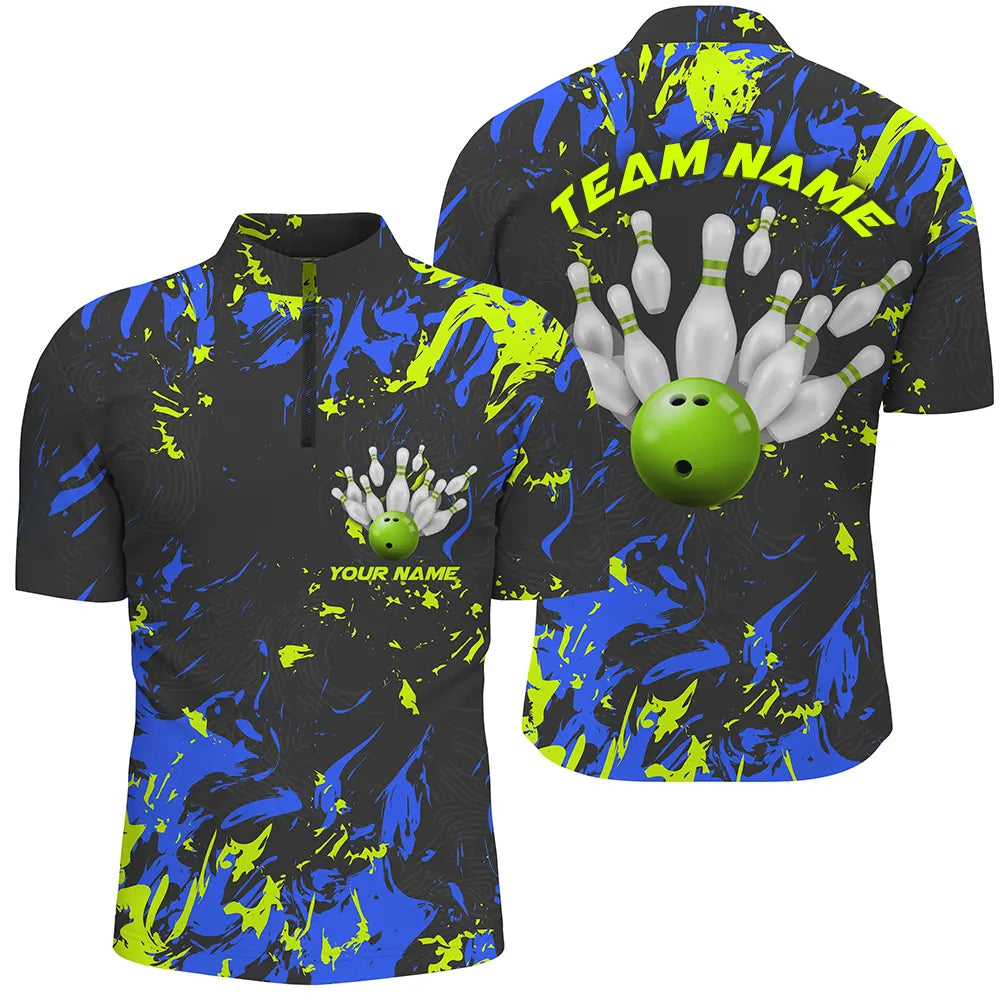 Individuelle Bowlingtrikots für Herren, personalisierte Bowlingteam-Hemden, Bowlingpin und Kugel IPHW5183