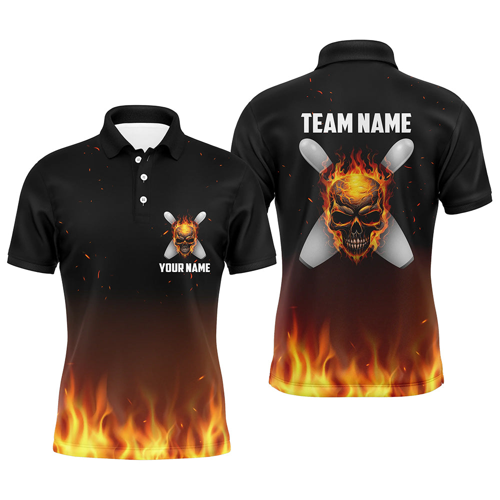 Flammen, individuelle Herren-Bowlinghemden, personalisierte Team-Bowler-Trikots, Kurzarm IPHW5187