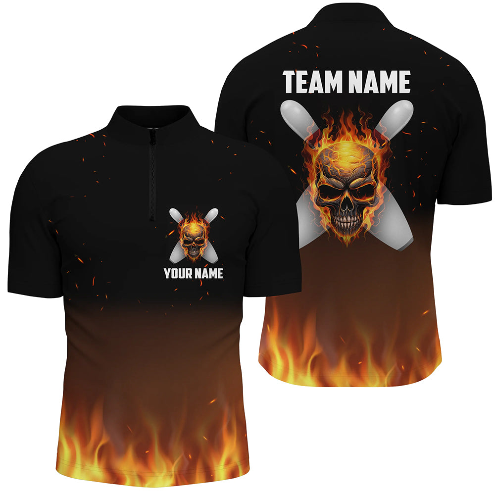 Flammen, individuelle Herren-Bowlinghemden, personalisierte Team-Bowler-Trikots, Kurzarm IPHW5187