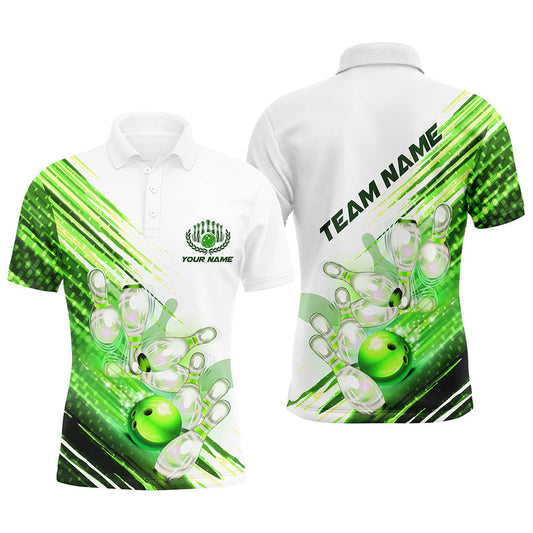 Grüne individuelle Bowlinghemden für Herren, Bowling-Polohemden, personalisierte Bowlingteam-Trikots IPHW5371