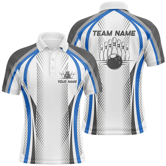 Personalisierte blaue Bowlinghemden, Bowlingteam-Trikots, Bowlingliga-Outfits für Herren und Damen IPHW5476