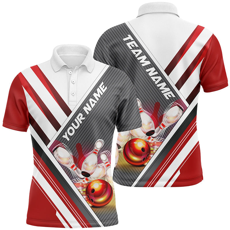 Individuelle rote Bowlinghemden für Herren und Damen, rote Bowlingteam-Trikots, Bowler-Outfits IPHW5494