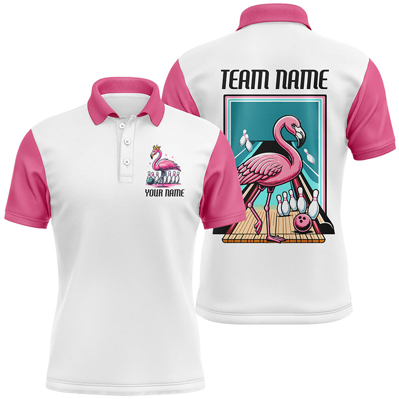 "Flamingo On The Lane" individuelle pinke Flamingo-Bowling-Teamhemden für Herren und Damen IPHW6698