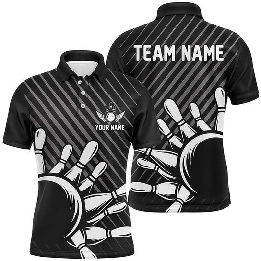 Personalisierte Bowlingtrikots mit Name und Teamname, Bowling-Polohemd für Herren IPHW5338