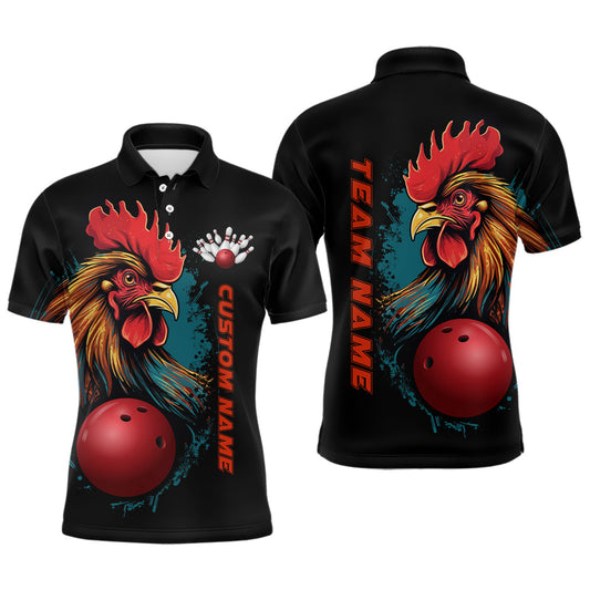 Individuell gestaltete Herren-Bowling-Poloshirts mit Hühner-Motiv, Mannschafts-Trikots IPHW5290