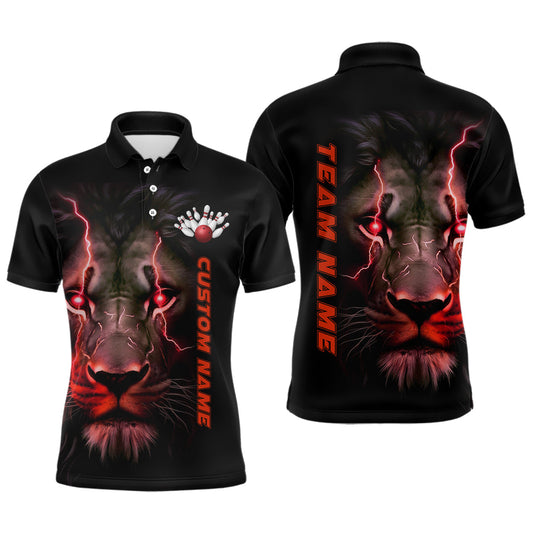 Individuelle rote Löwen-Herren-Bowling-Polohemden, Bowlingliga-Hemden, Bowlingteam-Outfits IPHW5359