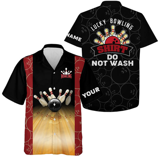 Personalisierte lustige Vintage-Hawaiianische Bowlinghemden für Männer: lucky bowling shirt do not wash NQS4579