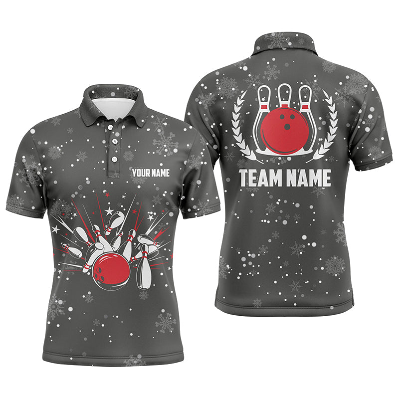 Herren-Bowling-Poloshirts – Individuelle Weihnachts-Retro-Bowling-Team-Herren-Bowling-Trikots, Bowling-Geschenke NQS6592