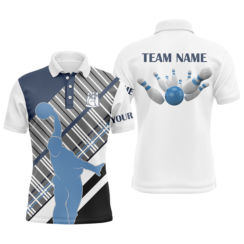 Herren-Bowling-Kurzarm-Poloshirt – Individueller Name, Team-Bowler-Trikot, Bowling-Geschenk für Herren NQS5870