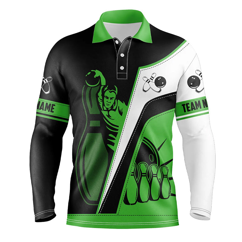 Multicolor Bowling-Poloshirt für Herren, personalisierte Bowlingtrikots, Bowling-Teamtrikots NQS5201