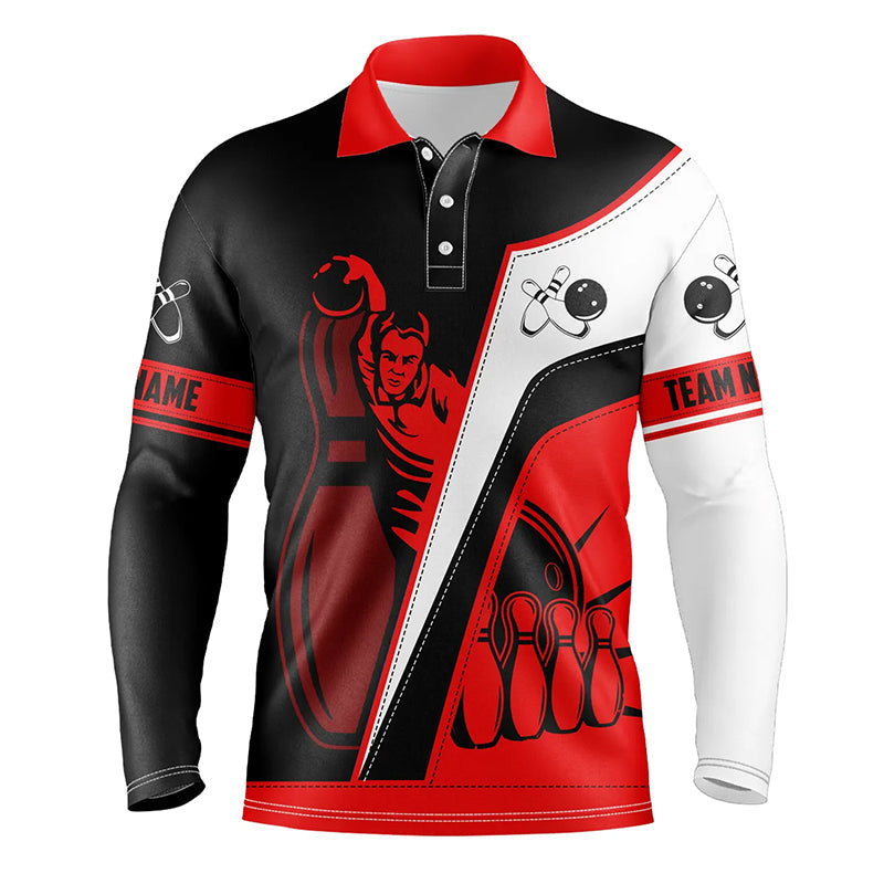 Multicolor Bowling-Poloshirt für Herren, personalisierte Bowlingtrikots, Bowling-Teamtrikots NQS5201