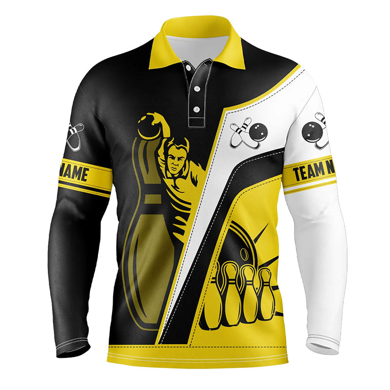 Multicolor Bowling-Poloshirt für Herren, personalisierte Bowlingtrikots, Bowling-Teamtrikots NQS5201